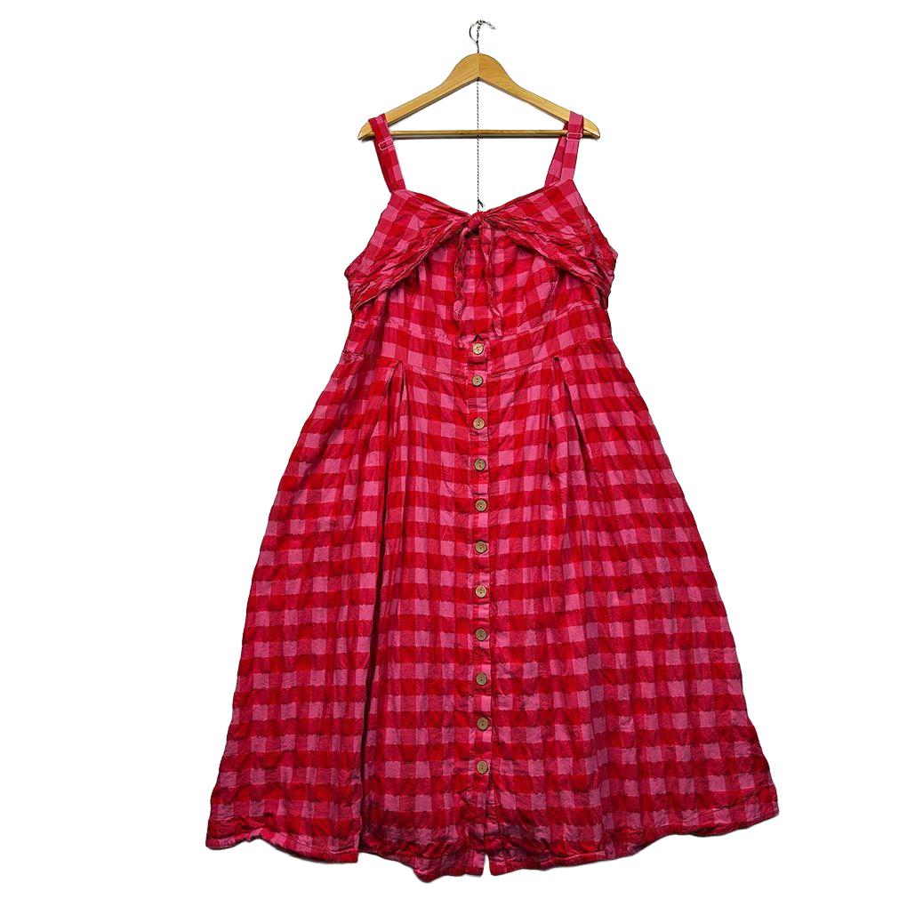 City Chic Pink Plus Size Cotton Gingham Maxi Dress - Size 2XL/24