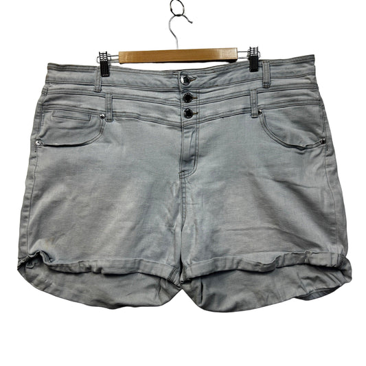 City Chic Plus Size The Edit High Rise Denim Shorts - Size 22