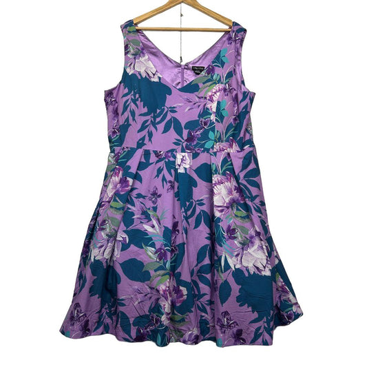 City Chic Purple Floral Dress - Size 22