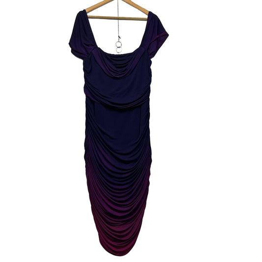 City Chic Purple Ombre Dress - Size 18