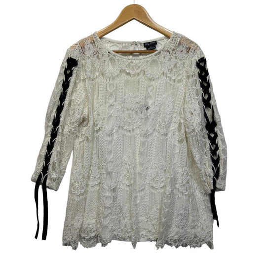 City Chic White Lace Top - Size 14/XS