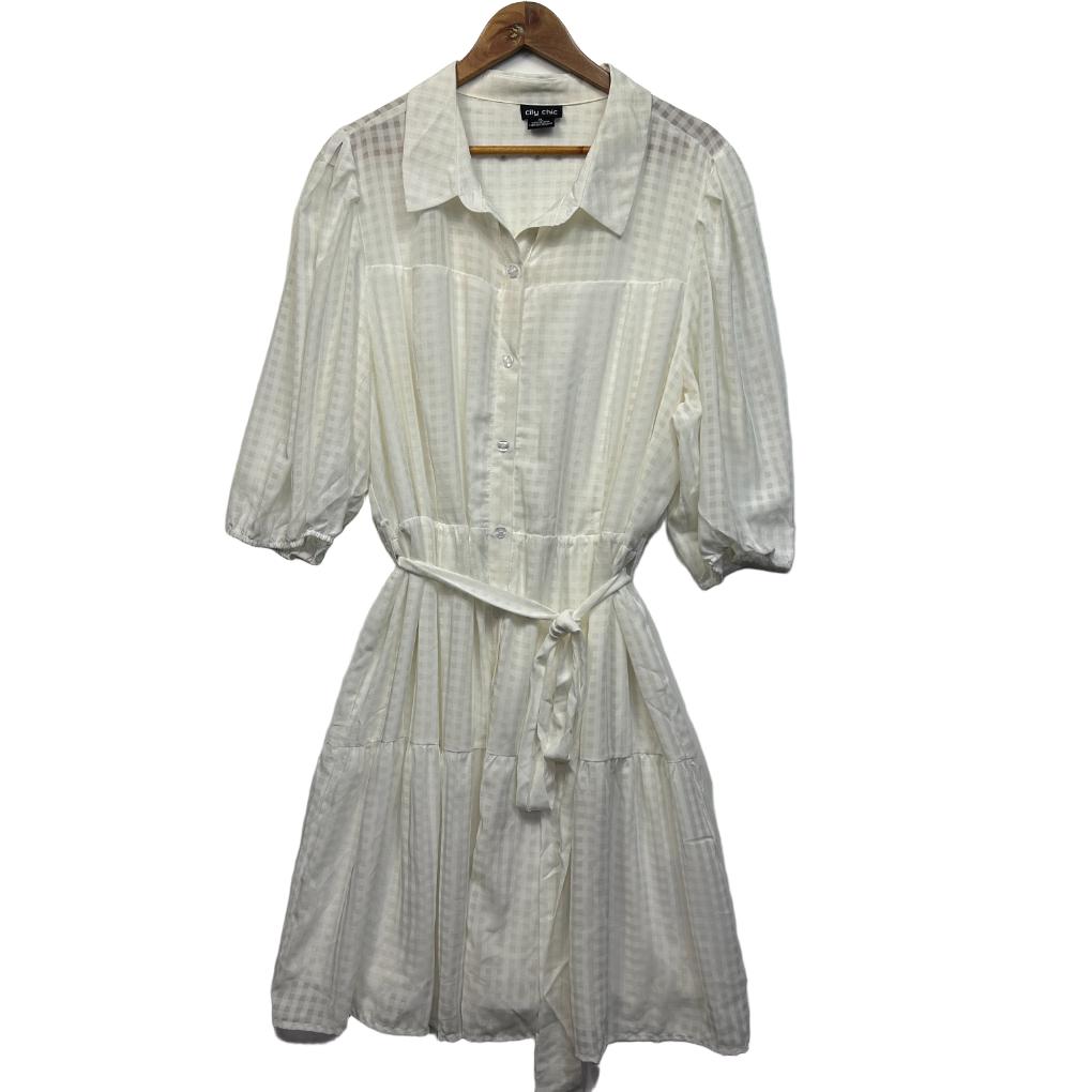 City Chic White Shirt Dress - Size 22/XL