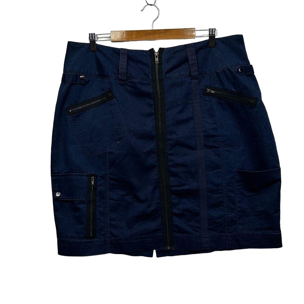 City Chic Denim Mini Cotton Skirt - Size 16