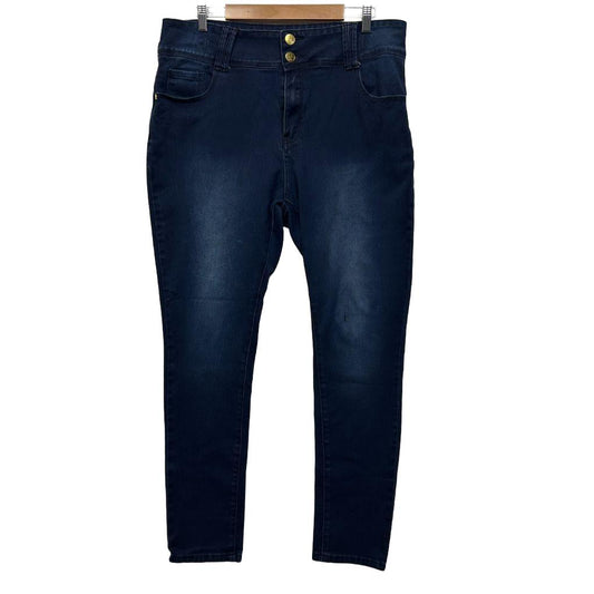 City Chic Blue Dark Wash Jeans - Size 16