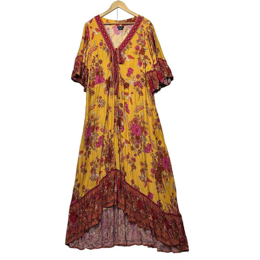 City Chic Yellow Boho Maxi Dress - Size 22/XL