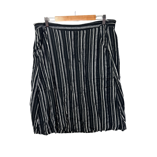 Clothing and Co Black and White Striped Skirt - Size 16