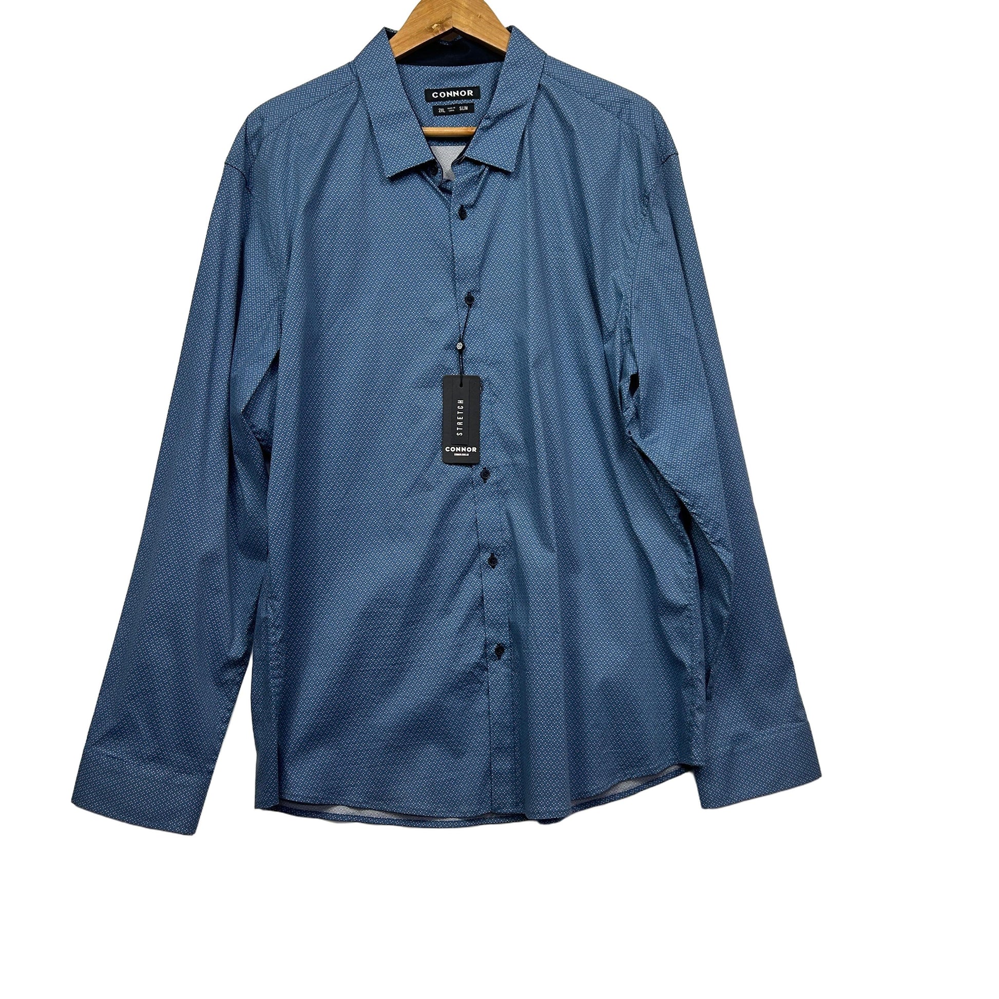 Connor Blue Cotton Shirt - Size 2XL