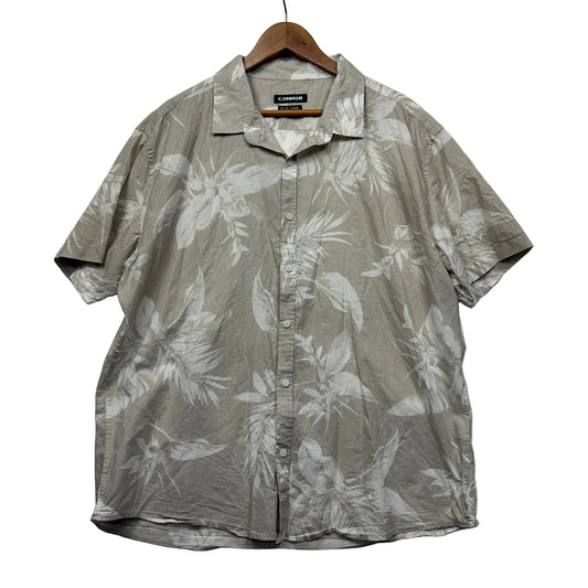 Connor Sage Leaf Print Short Sleeve Shirt - Size 2XL