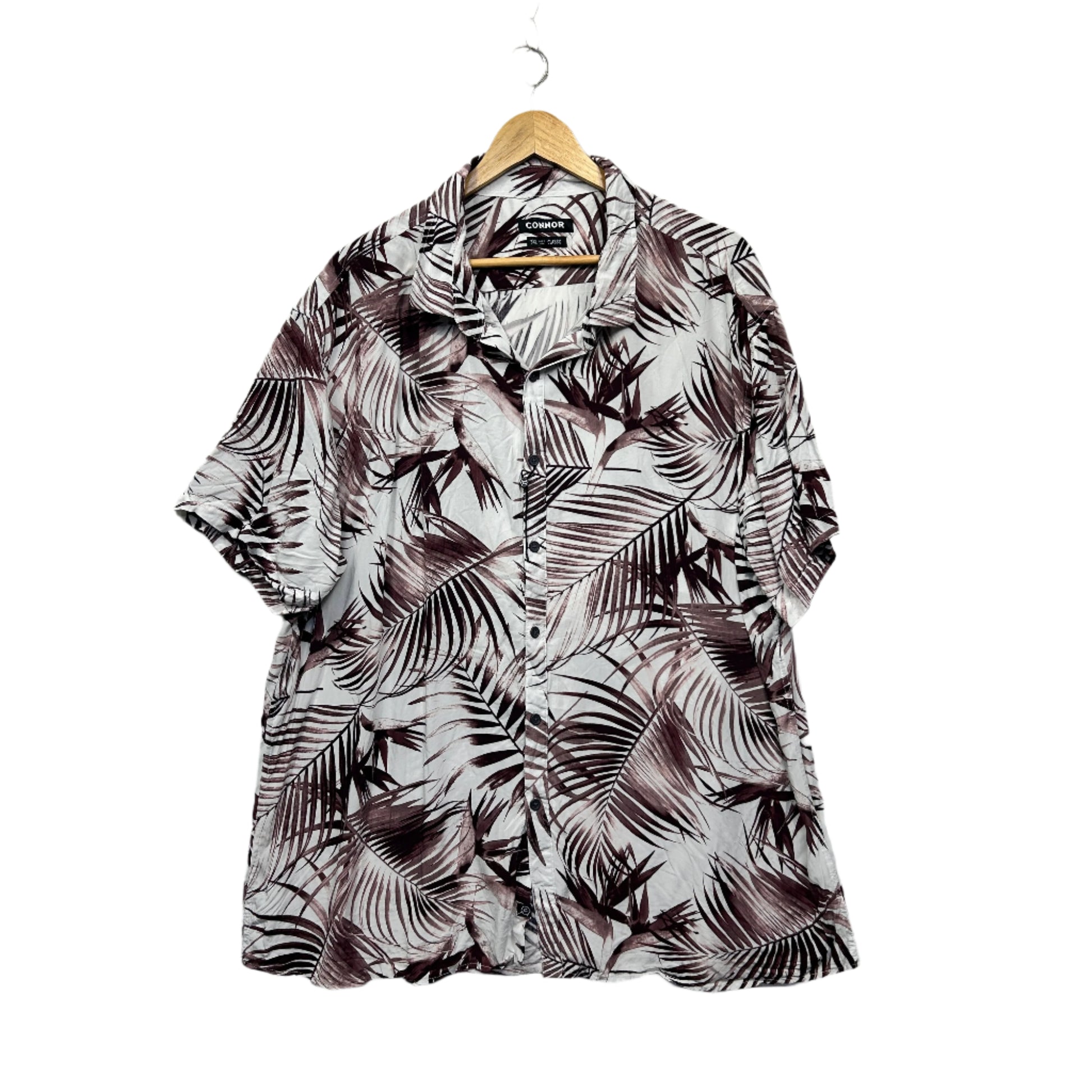 Connor Shirt Mens 3XL Short Sleeve White Floral Viscose
