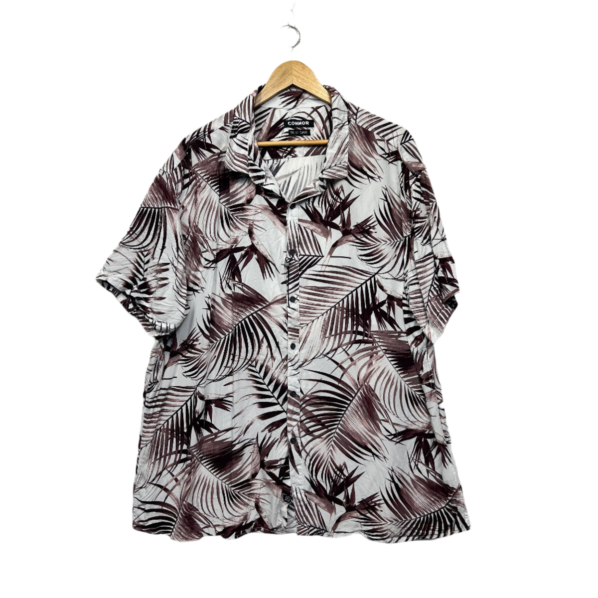 Connor White Floral Mens Short Sleeve Shirt - Size 3XL