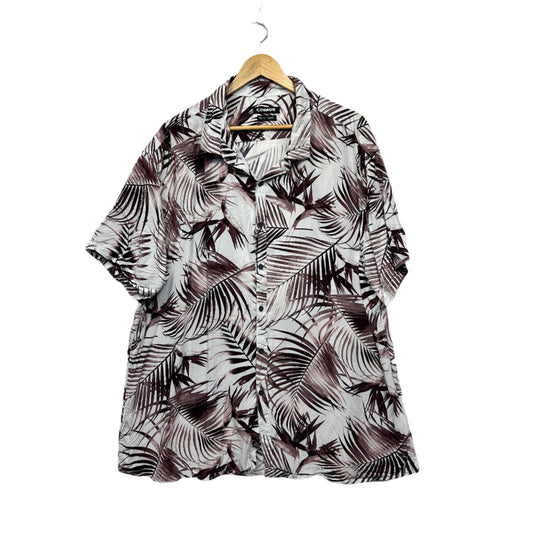 Connor White Floral Mens Short Sleeve Shirt - Size 3XL
