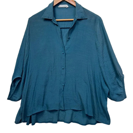 Cotton Village Teal Cotton Shirt - Size M/L