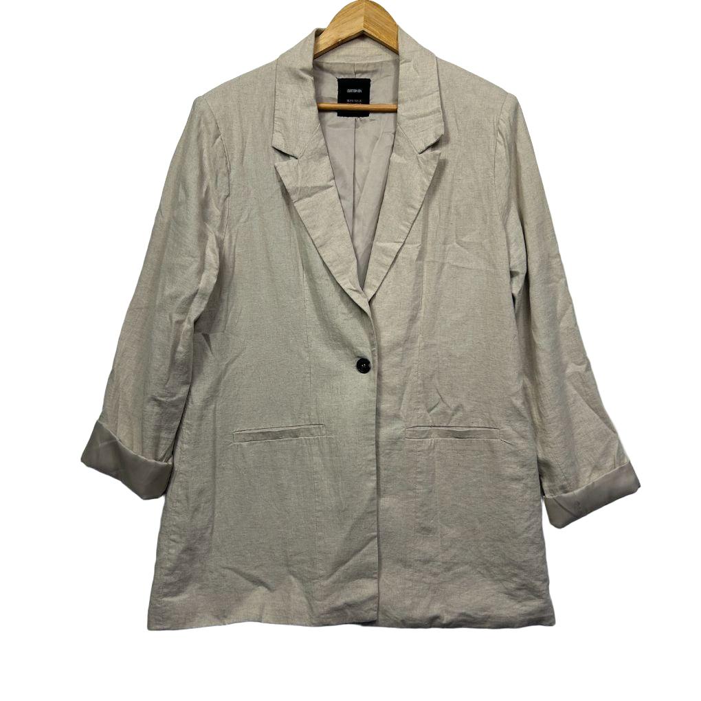 Cotton:On Beige Linen Blazer - Size 16