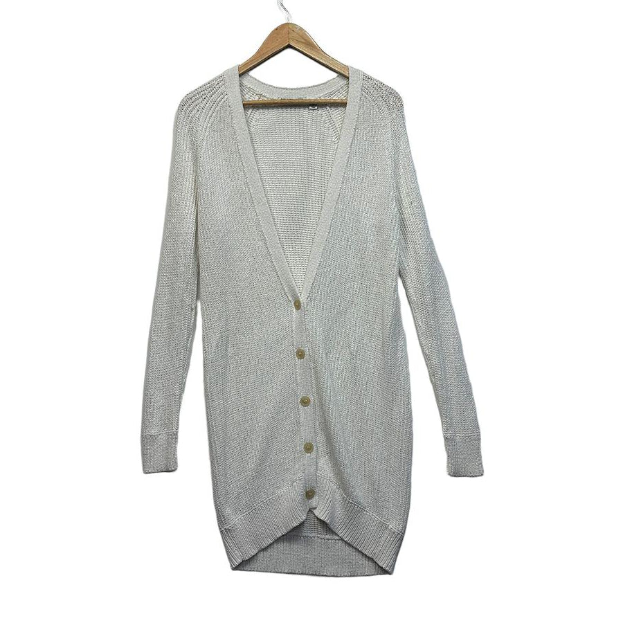 Country Road White Longline Cardigan - Size 12/M
