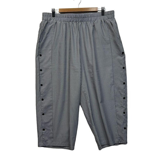Cropped Grey Striped Pants - Size 2XL