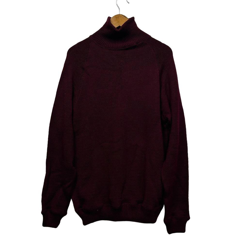 Crosba Burgundy Turtleneck Wool Jumper - Size 12/14?