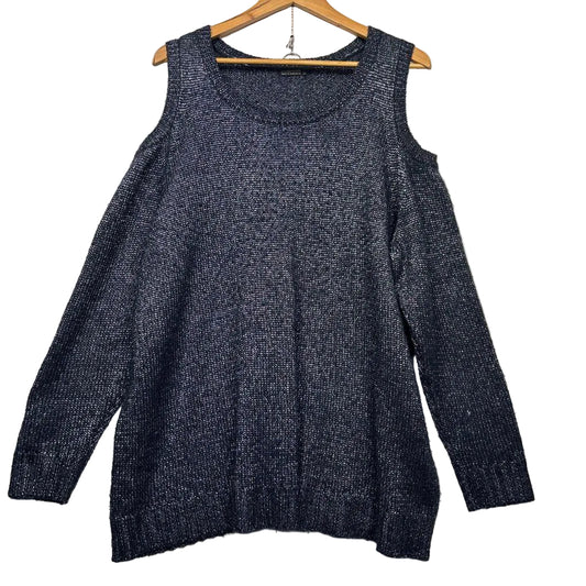 Crossroads Navy Cold Shoulder Knit - Size 22
