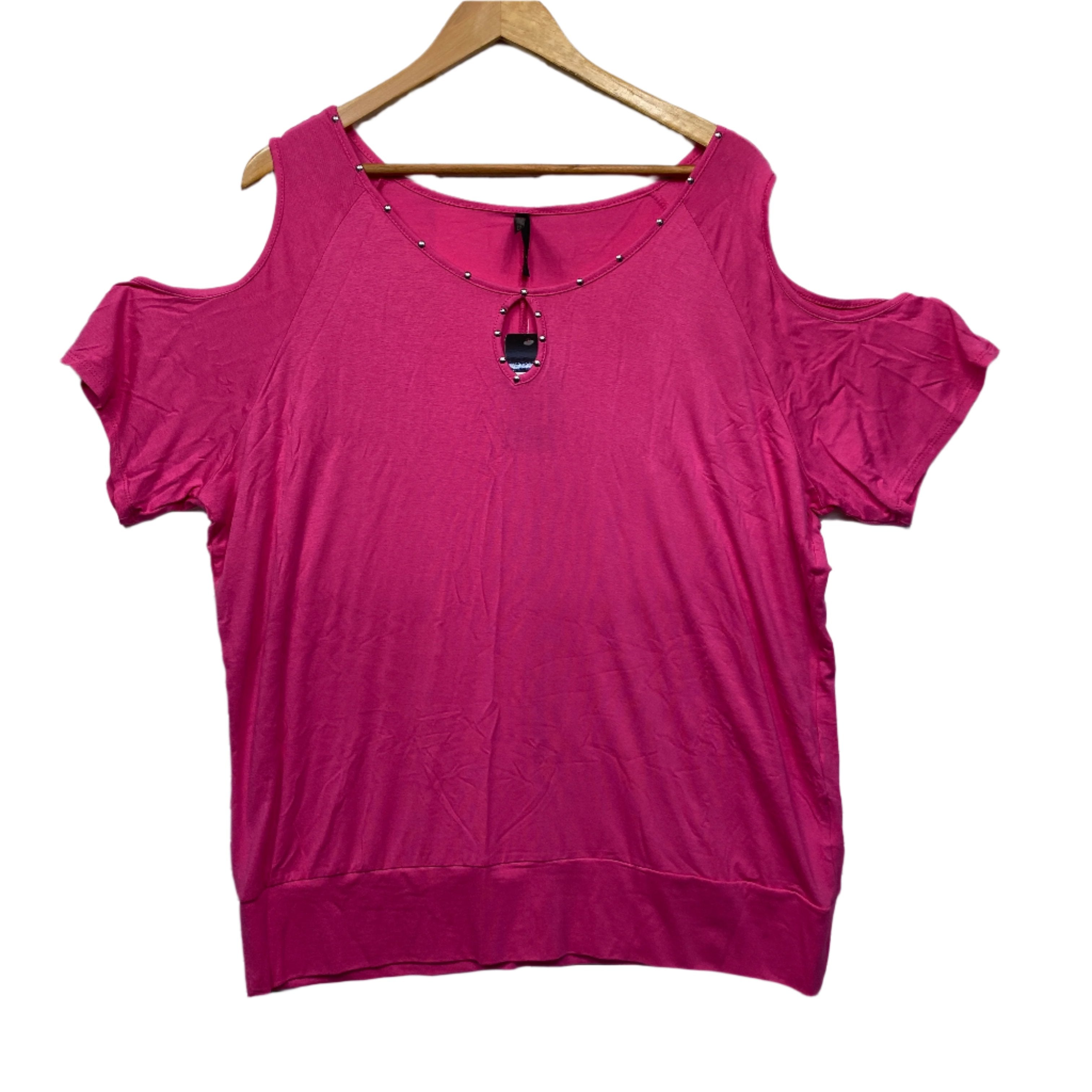 Crossroads Pink Cold Shoulder Top - Size XL/16