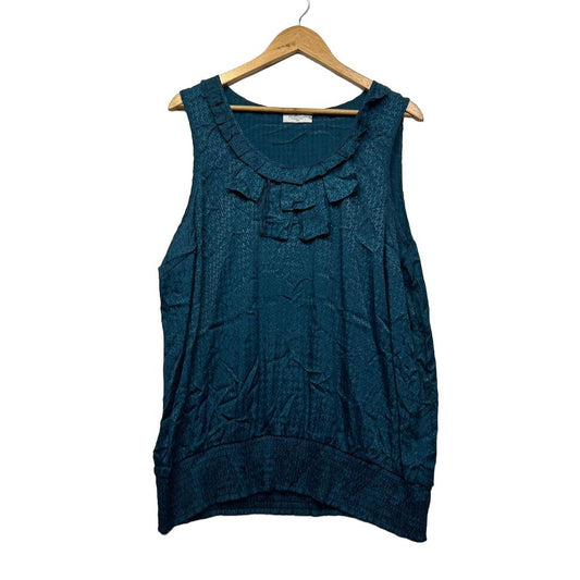 Crossroads Teal Cotton Top - Size 16/18
