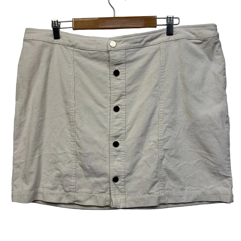 Crossroads Stone Corduroy Cotton Skirt - Size 20