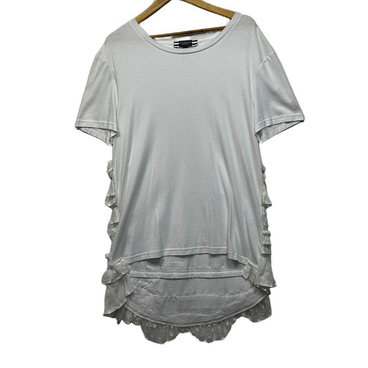 Curate Treslie Cooper White Cotton Frill Top - Size M ebay