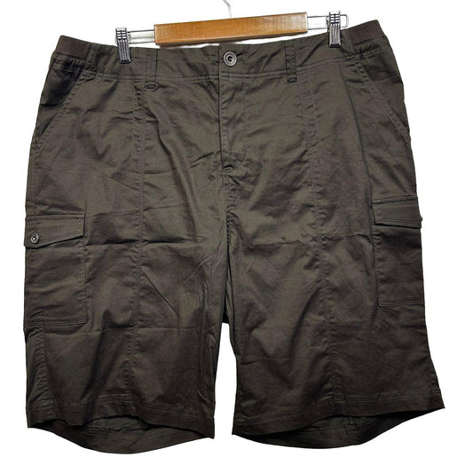 Curvaceous Brown Plus Size Cotton Cargo Shorts - Size S/16