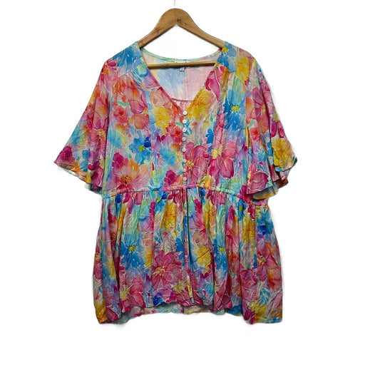 Curvaceous Multicoloured Top - Size 16/S