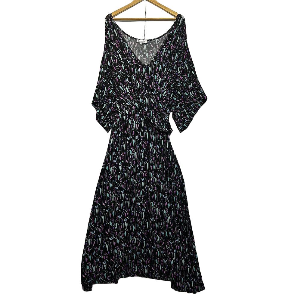 Curvaceous Black Floral Dress - Size 24/2XL