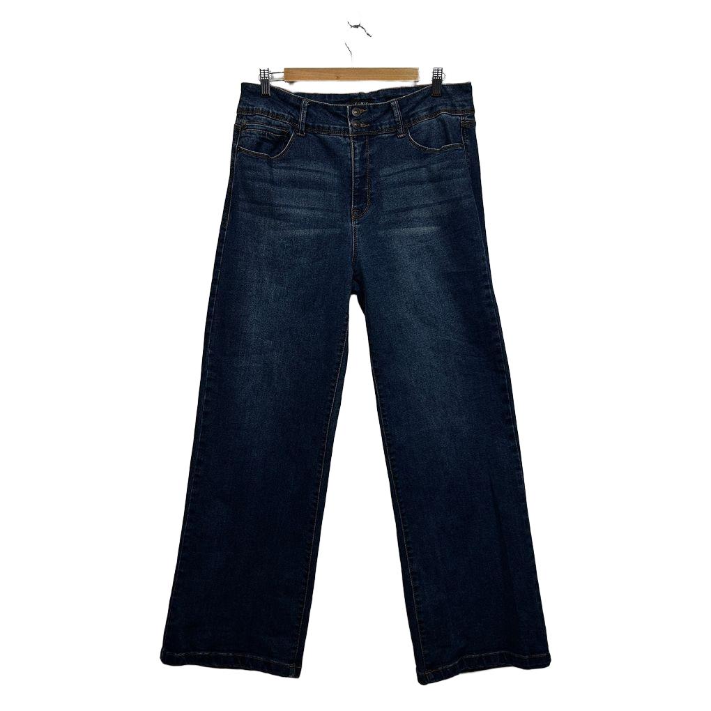 Curve Appeal Blue Wide Leg Jeans - Size 14/32