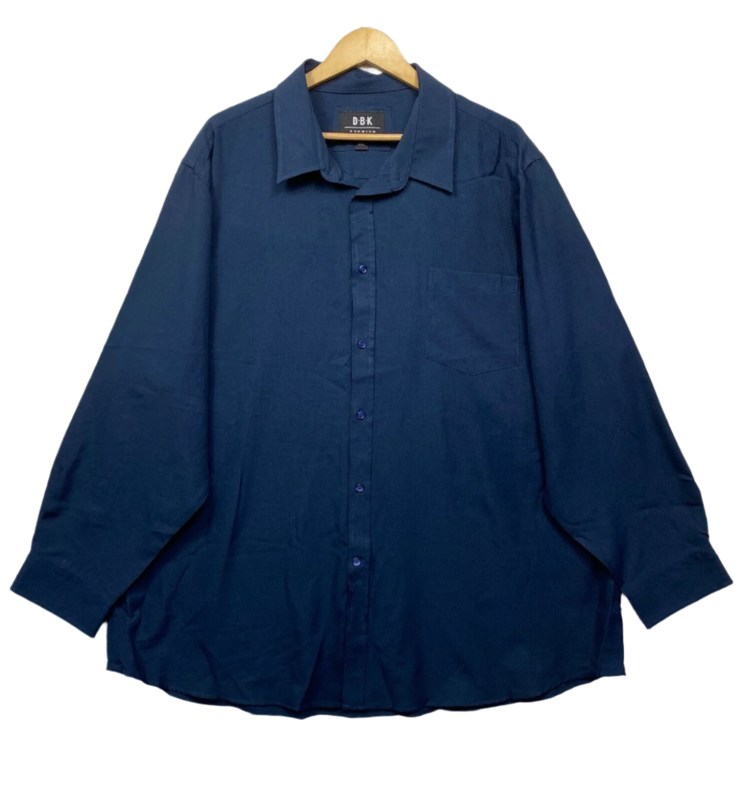 DBK Shirt Size 6XL Plus Long Sleeve Blue Button Up Big Tall Lowes