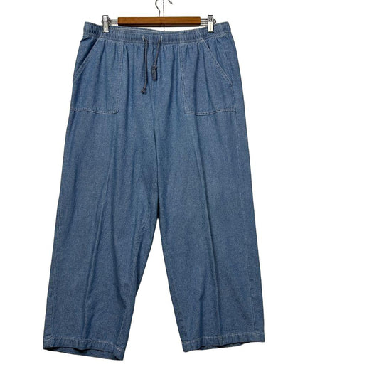 Damart Blue Cotton Pants - Size 16
