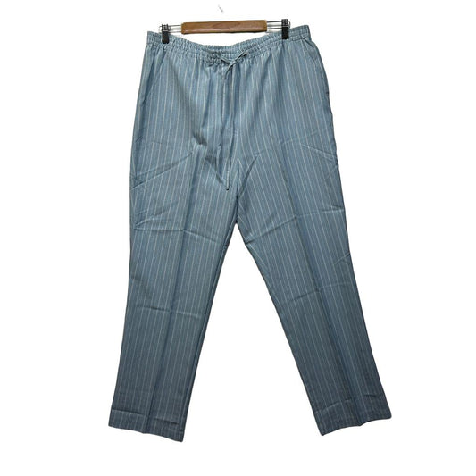 Damart Blue Plus Size Striped Pants - Size 18