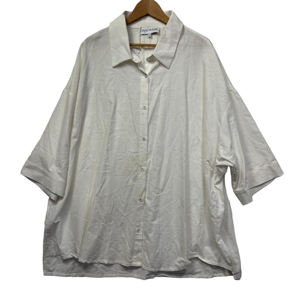 Dani Marie White Cotton Shirt - Size 20