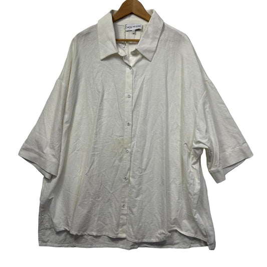 Dani Marie White Cotton Shirt - Size 20
