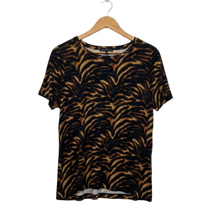David Lawrence Bamboo Animal Print Top - Size XL
