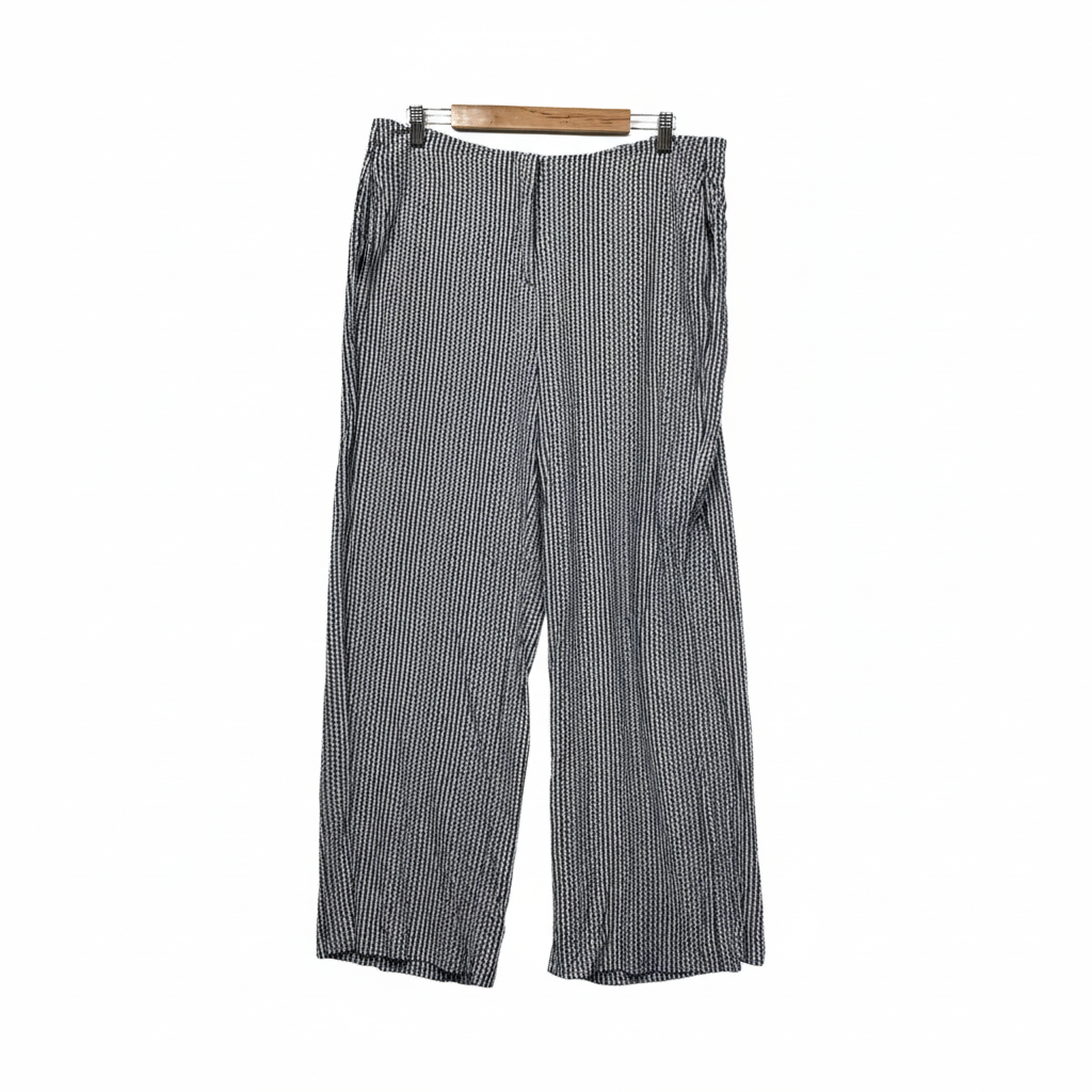 David Lawrence Navy & White Geometric Print Pants - Size 16