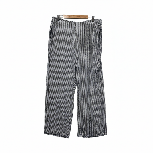 David Lawrence Navy & White Geometric Print Pants - Size 16