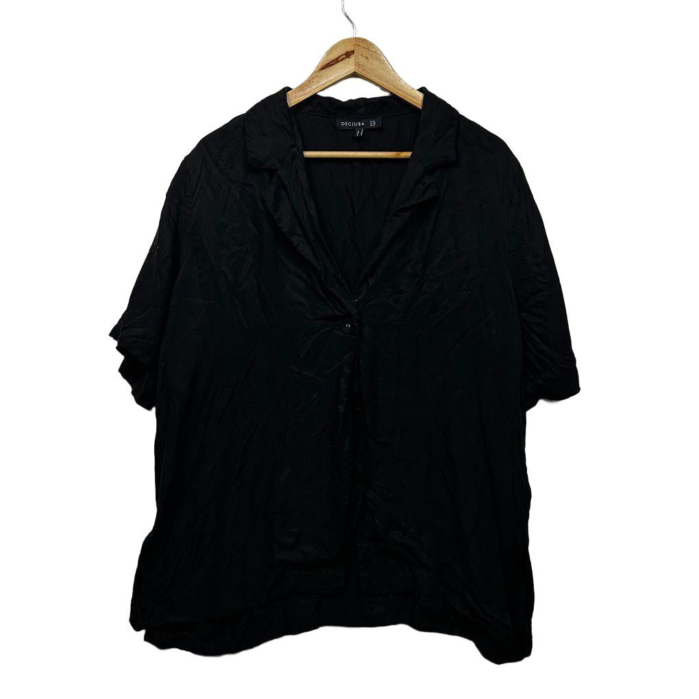 Decjuba Black Button Up Shirt - Size 16