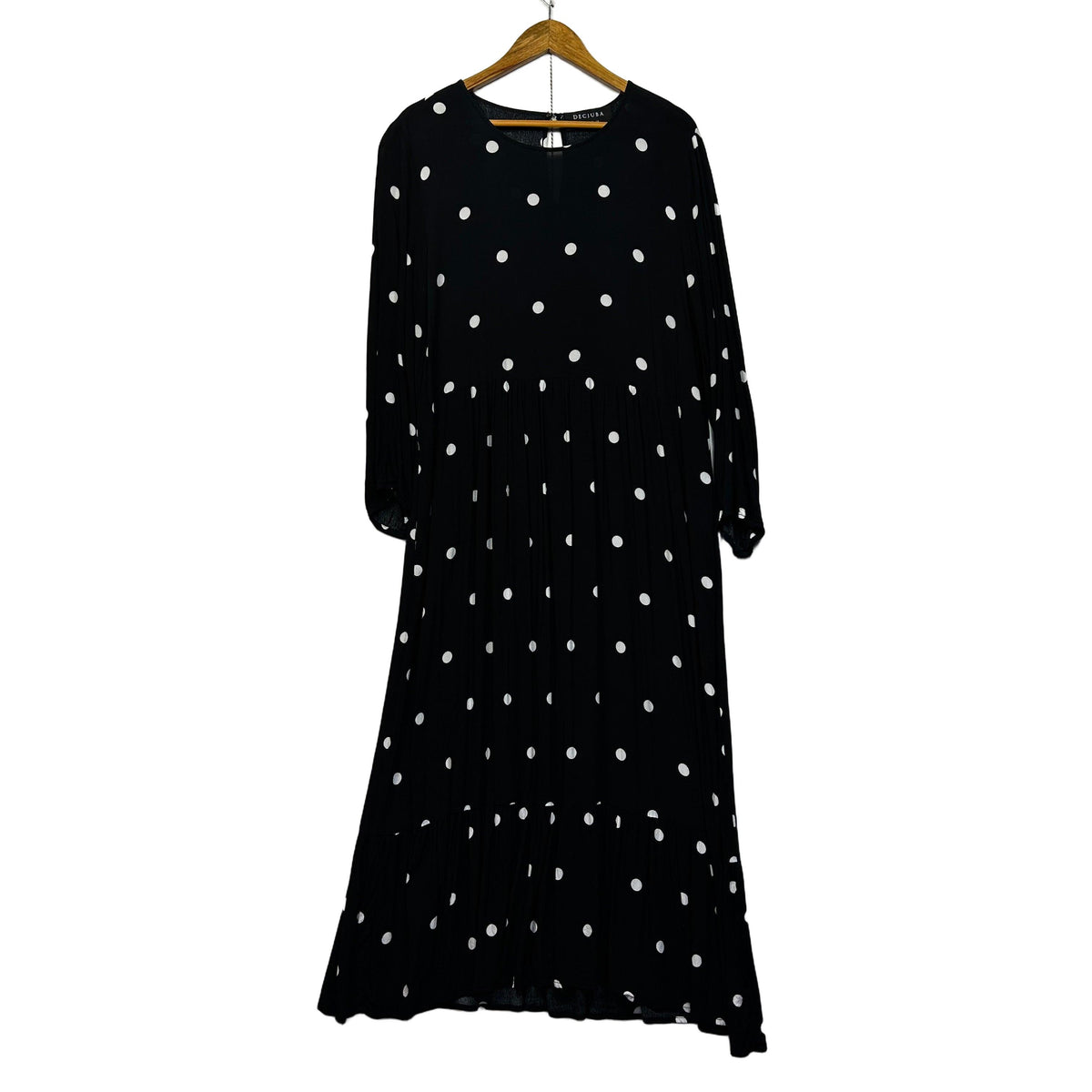 Decjuba Black Polka Dot Dress - Size 14