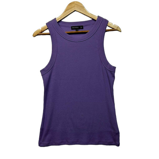 Decjuba Purple Cotton Tank Top - Size L