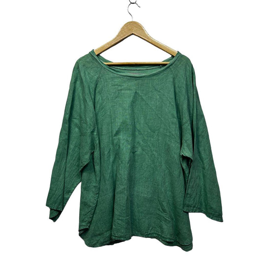 Di Moda Italian Green Linen Top - One Size