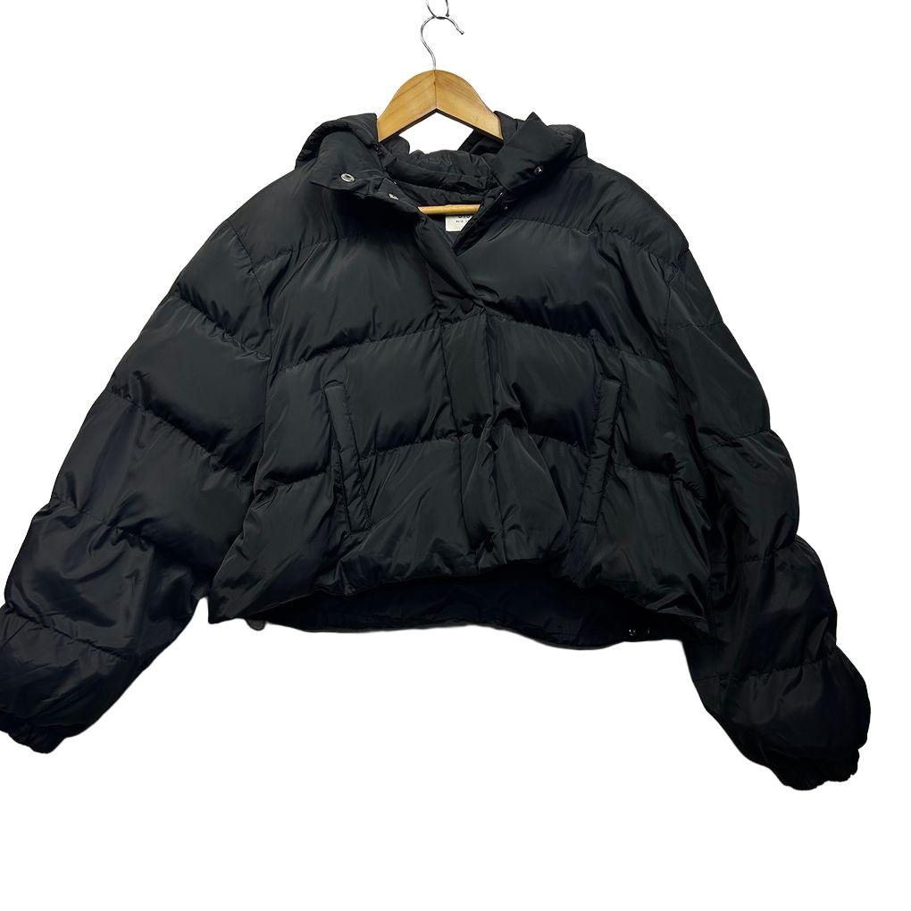 Dissh Black Puffer Cropped Jacket - Size 14