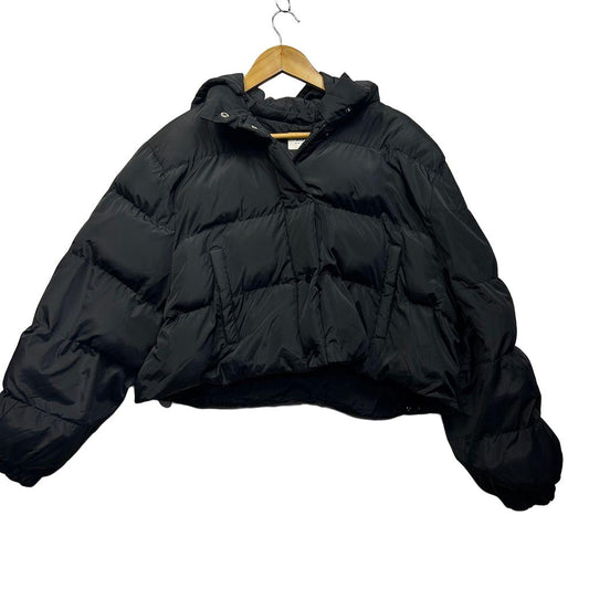 Dissh Black Puffer Cropped Jacket - Size 14