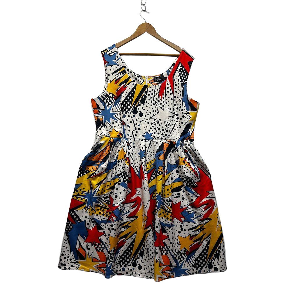 Dolly and Dotty Multicoloured Multi Boom Plus Size Dress - Size 22