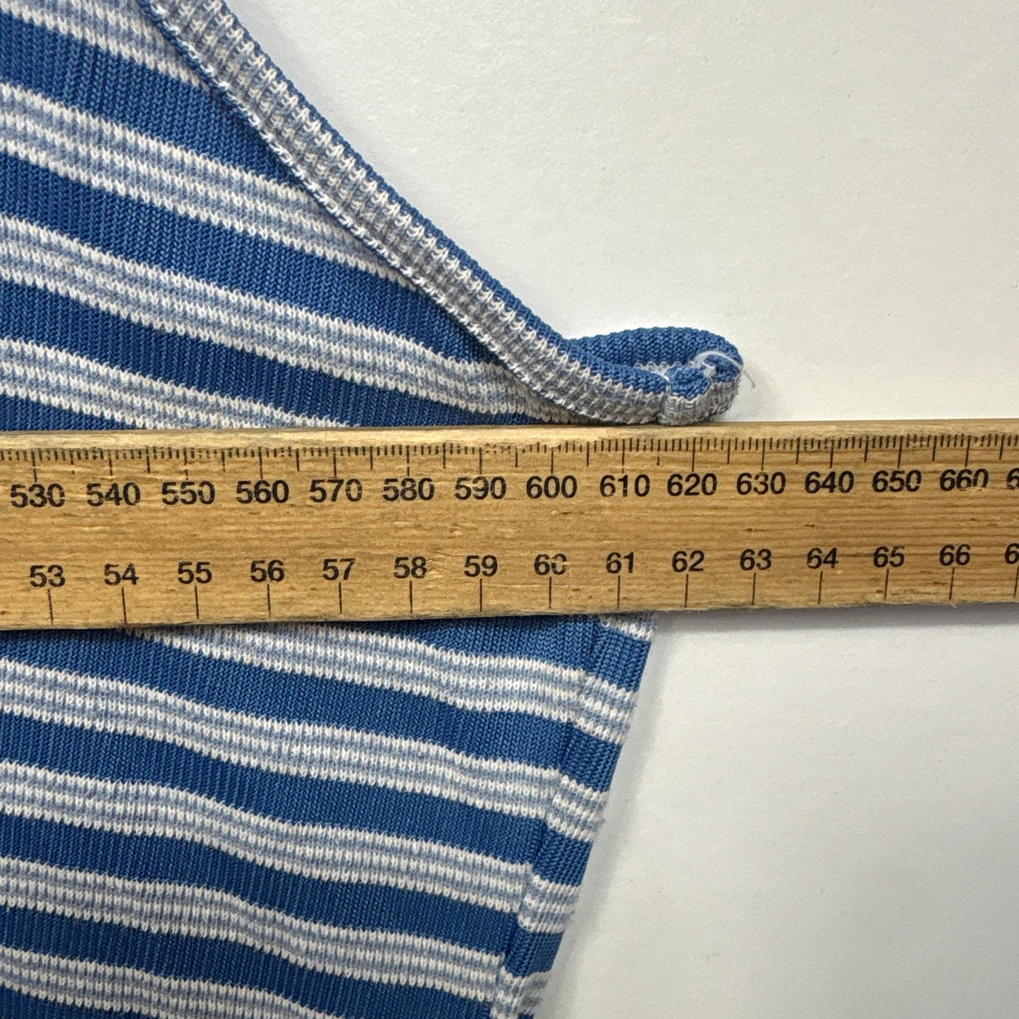 Vintage Fitting Image Blue Striped Top - Size 14/16