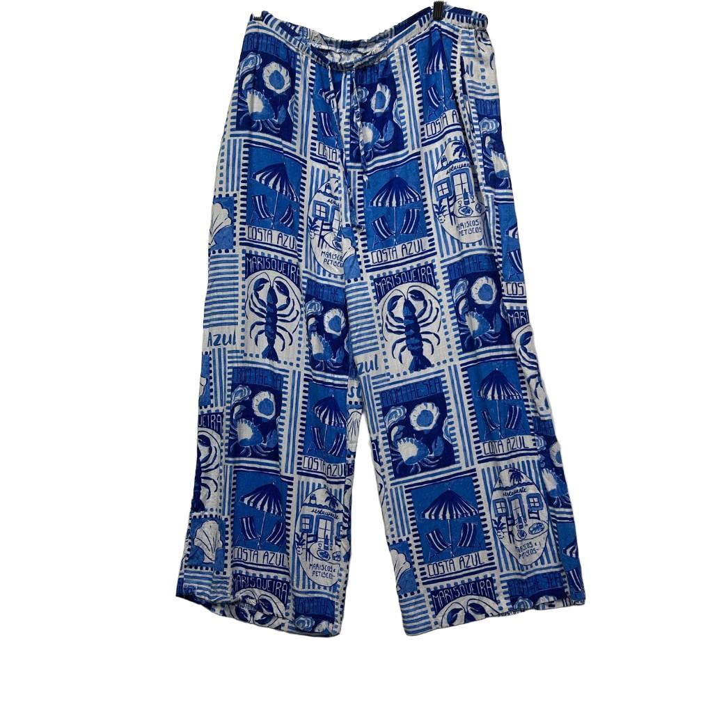 Ed.it.ed Blue Print Linen Pants - Size 20