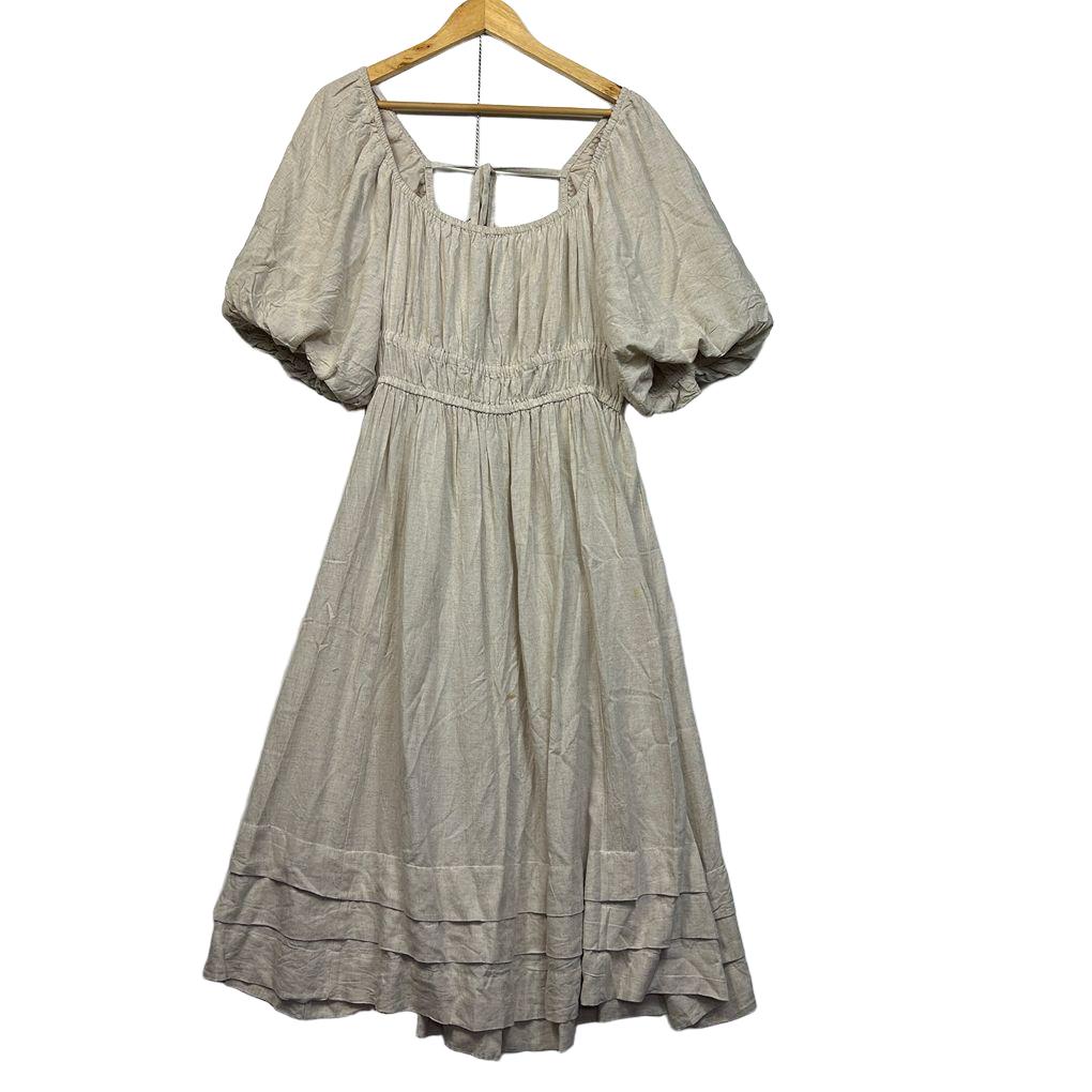 Ed.it.ed Natural Linen Maxi Dress - Size 14