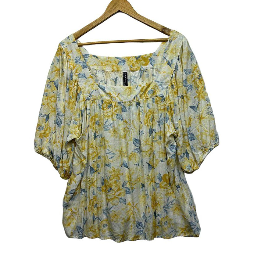 Ed.it.ed Yellow Floral Top - Size 22