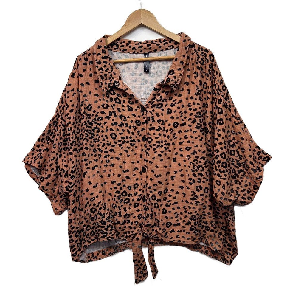 Edited Animal Print Cotton Top - Size 26