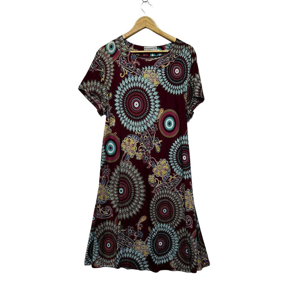 Elegant Burgundy Plus Size Dress - Size XXL
